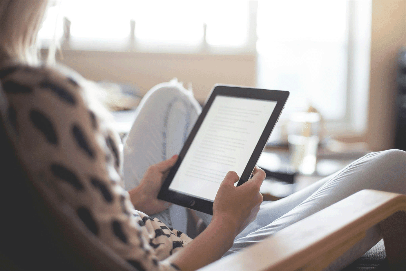 Woman using a tablet